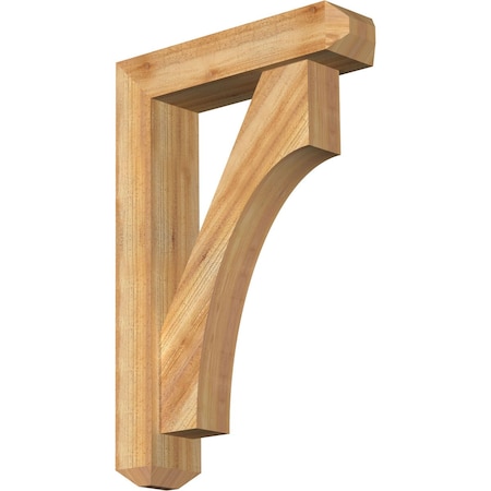 Ekena Millwork Westlake Craftsman Rough Sawn Bracket w/ Offset Brace, Western Red Cedar, 6"W x 24"D x 36"H BKT0604X24X36WTL04RWR